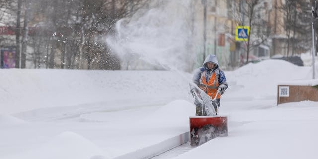 Schneefräse im Einsatz